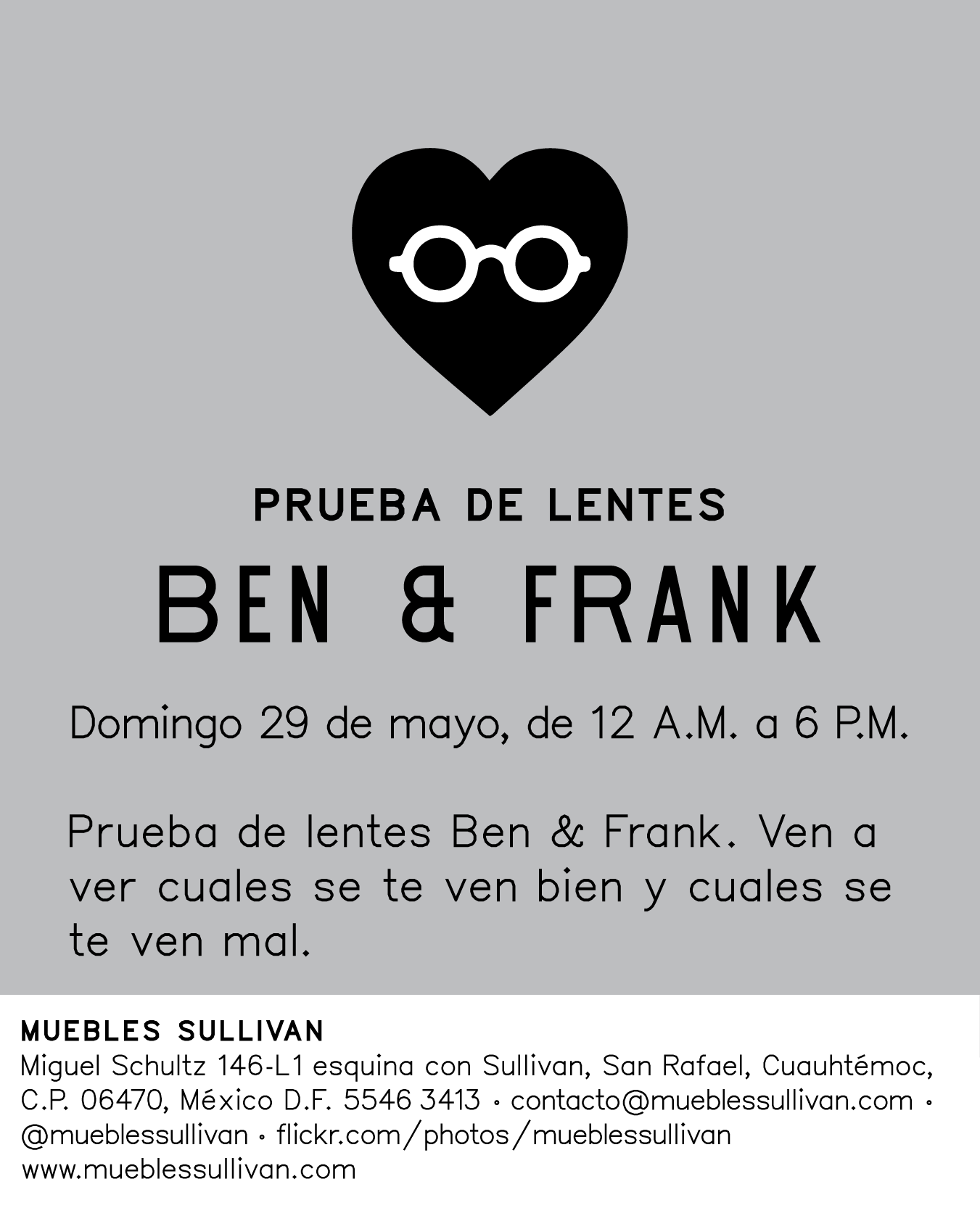 BEN & FRANK: prueba de lentes.